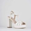 Donna Barca | Sandali Tacco Alto Tacco 9 Cm In Pelle Bianca