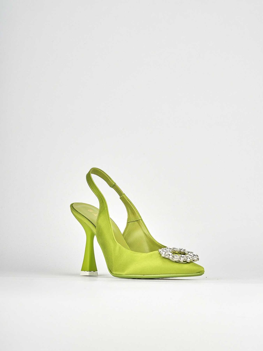 Donna Barca | Decollete Tacco 9 Cm In Raso Verde