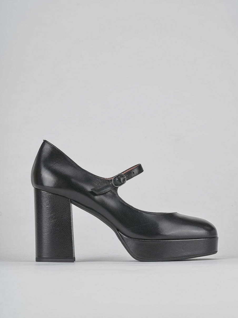 Donna Barca | Decollete Tacco 8 Cm In Pelle Nera