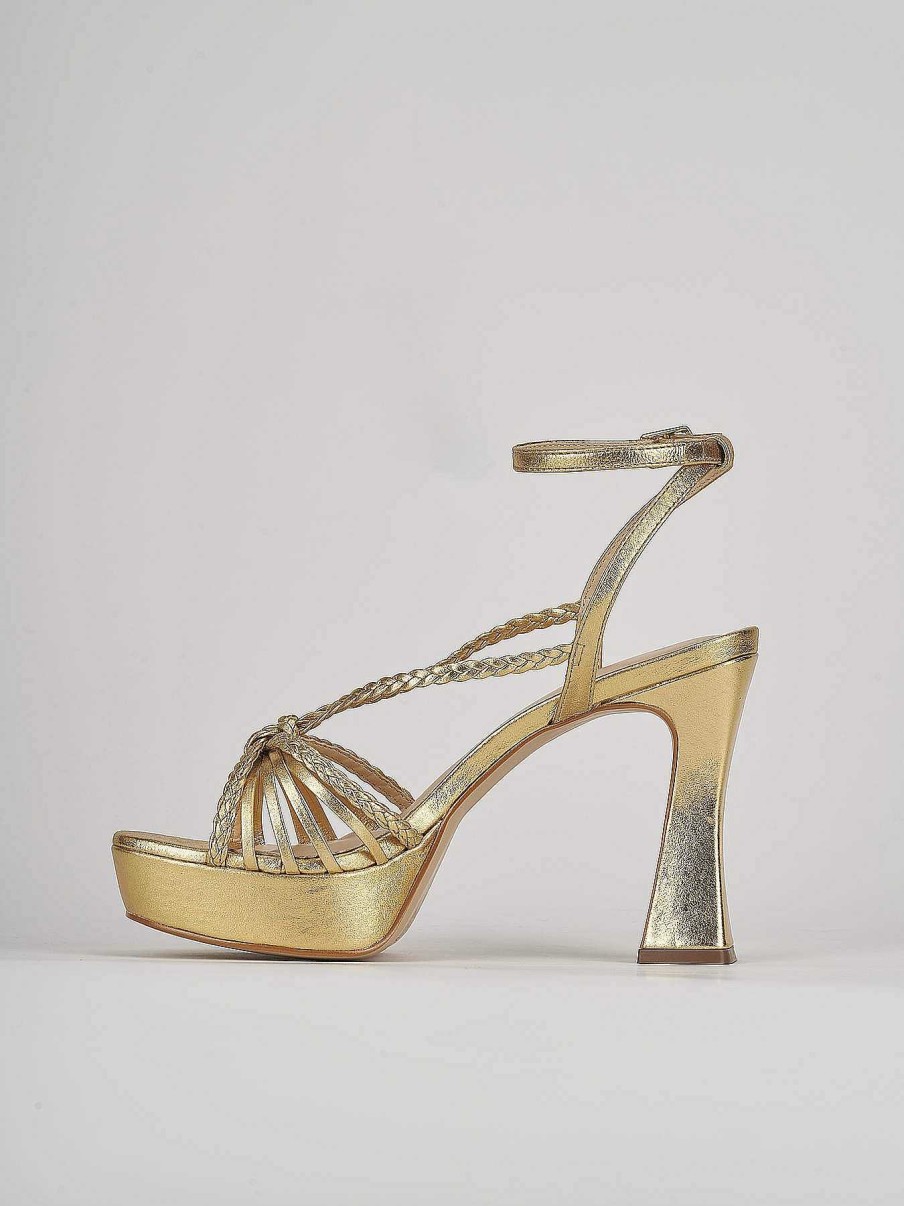 Donna Barca | Sandali Tacco Alto Tacco 11 Cm In Pelle Oro