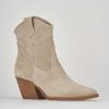 Donna Barca | Stivaletti Tacco Alto Tacco 7 Cm In Camoscio Beige