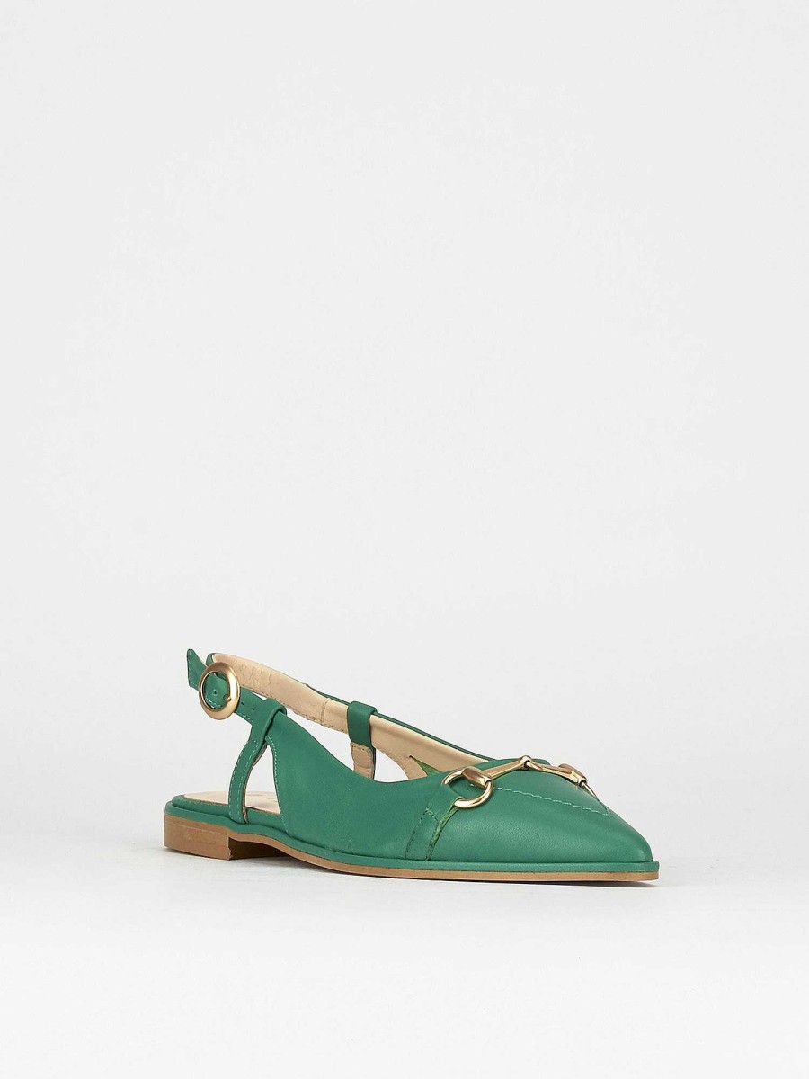 Donna Barca | Scarpe Basse Tacco 1 Cm In Pelle Verde