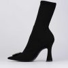 Donna Barca | Stivaletti Tacco Alto Tacco 9 Cm Licra Nero