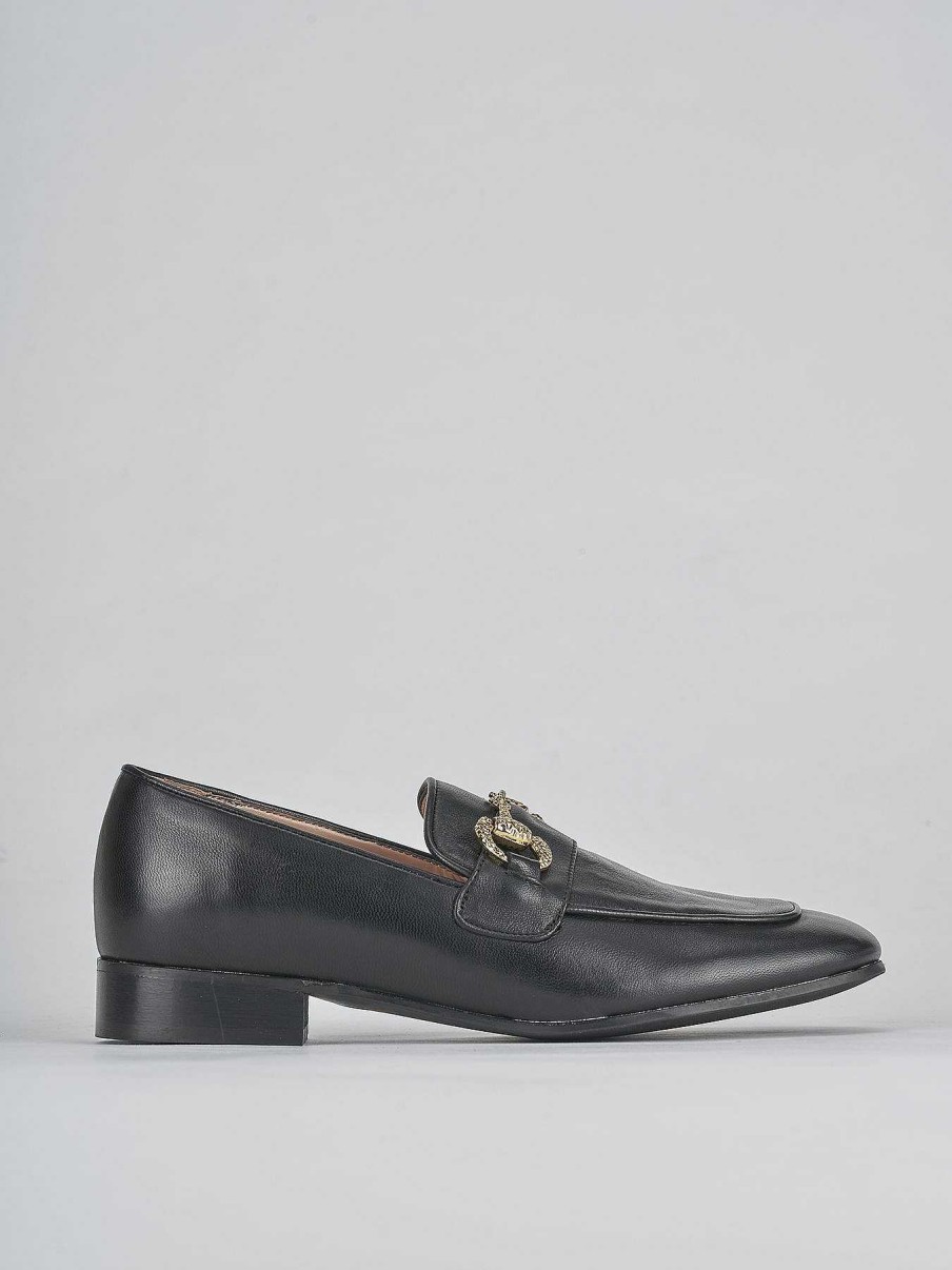 Donna Barca | Mocassini Tacco 1 Cm In Pelle Nera