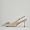 Donna Barca | Decollete Tacco 5 Cm In Raso Beige