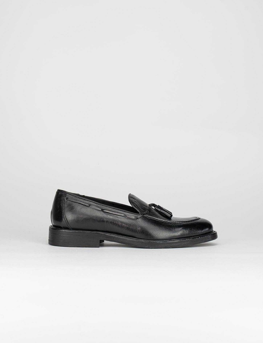 Uomo Barca | Mocassini Tacco 1 Cm In Pelle Nera