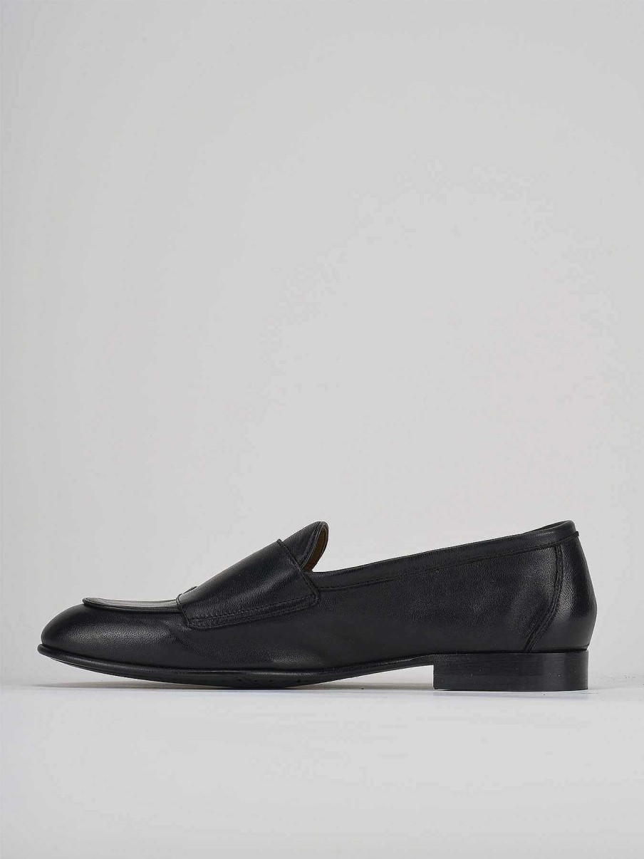 Uomo Barca | Mocassini Tacco 1 Cm In Pelle Nera