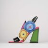 Donna Barca | Sandali Tacco Alto Tacco 11 Cm In Pelle Multicolor