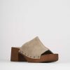 Donna Barca | Pantofole Tacco 5 Cm Camoscio Beige