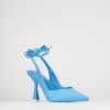 Donna Barca | Decollete Tacco 9 Cm In Raso Azzurro