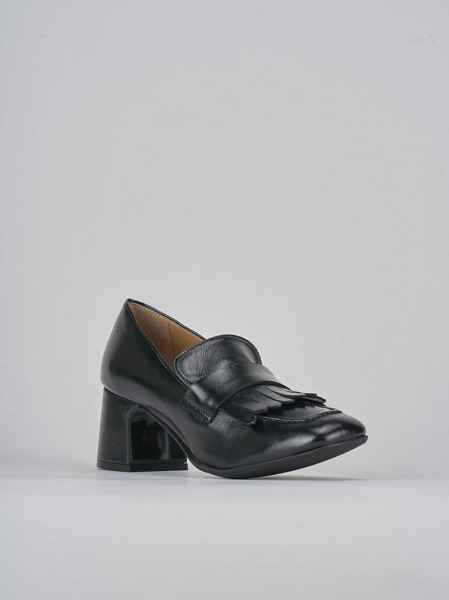 Donna Barca | Mocassini Tacco 5Cm Vernice Nero