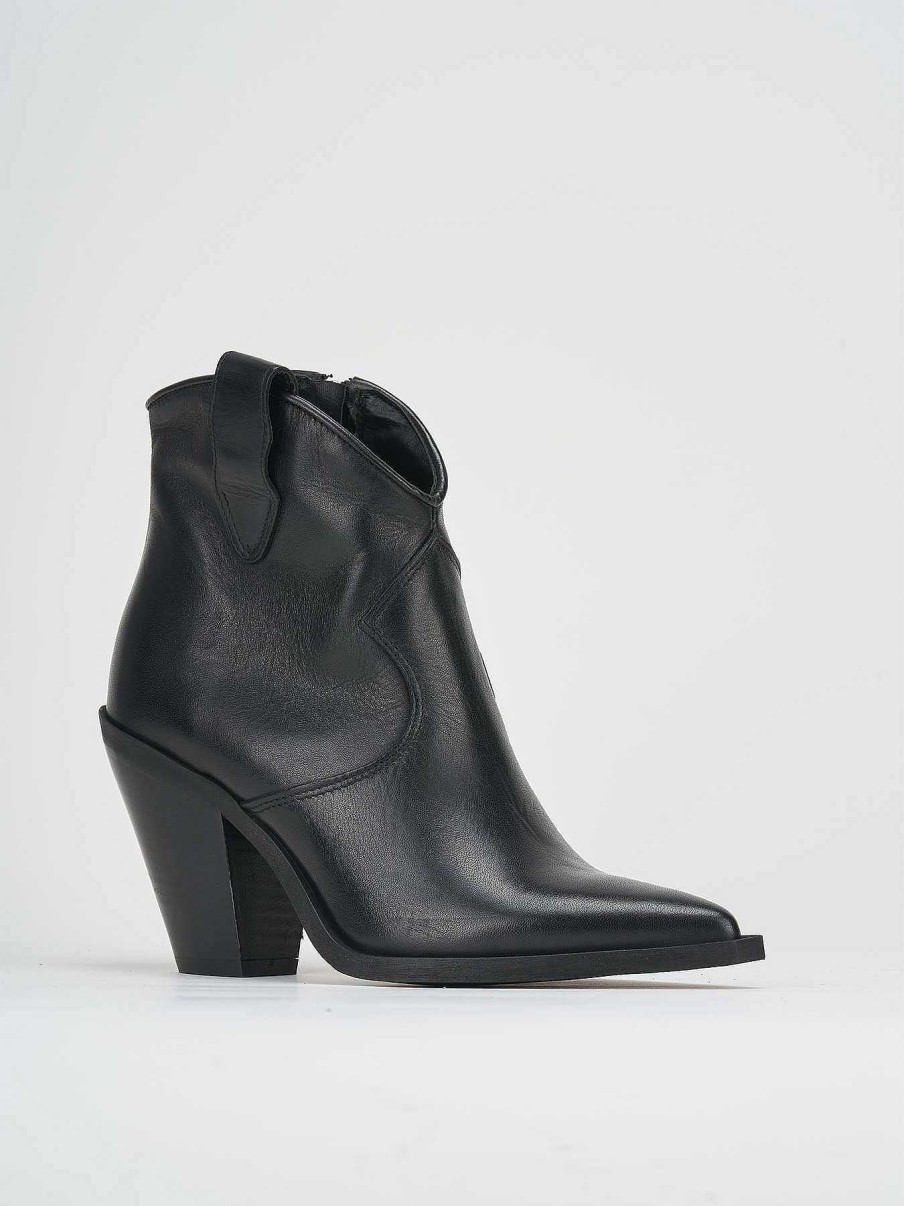 Donna Barca | Stivaletti Tacco Basso Tacco 4 Cm In Pelle Nera