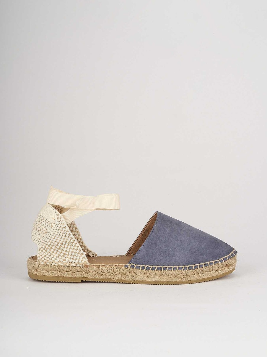 Donna Barca | Espadrillas Tacco 2 Cm In Camoscio Azzurro