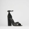 Donna Barca | Sandali Tacco Alto Tacco 8 Cm In Pelle Nera