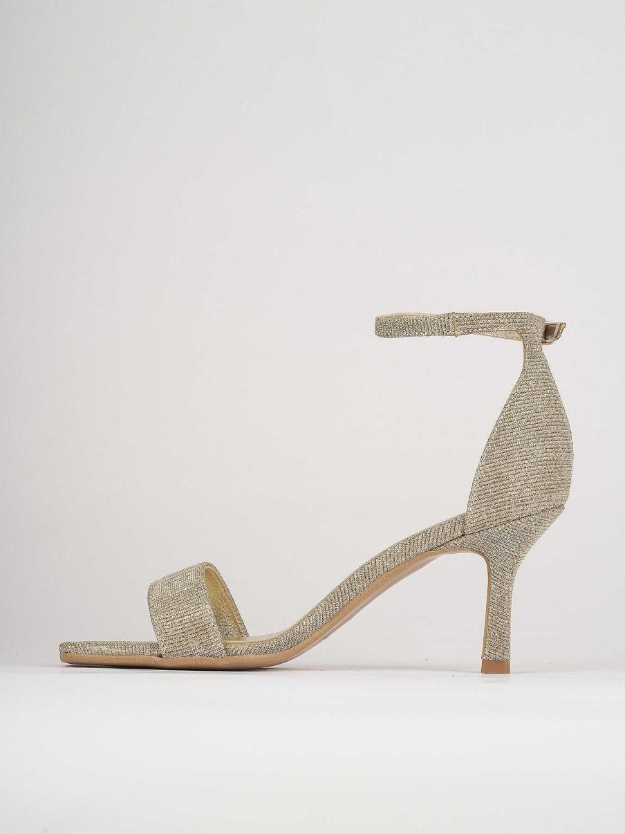 Donna Barca | Sandali Tacco Alto Tacco 6 Cm In Pelle Oro