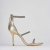 Donna Barca | Sandali Tacco Alto Tacco 8 Cm In Pelle Oro