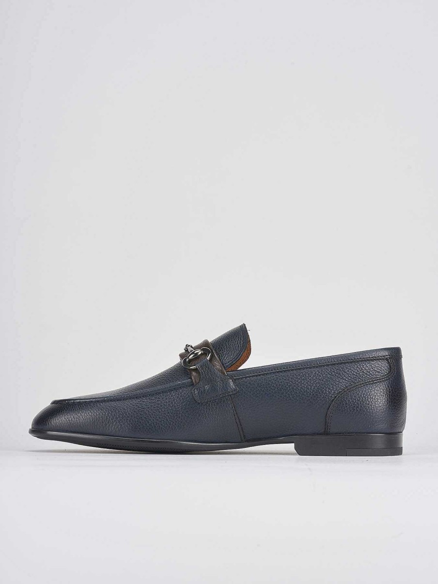 Uomo Barca | Mocassini Tacco 1 Cm In Pelle Blu