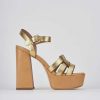 Donna Barca | Sandali Tacco Alto Tacco 11 Cm In Pelle Oro