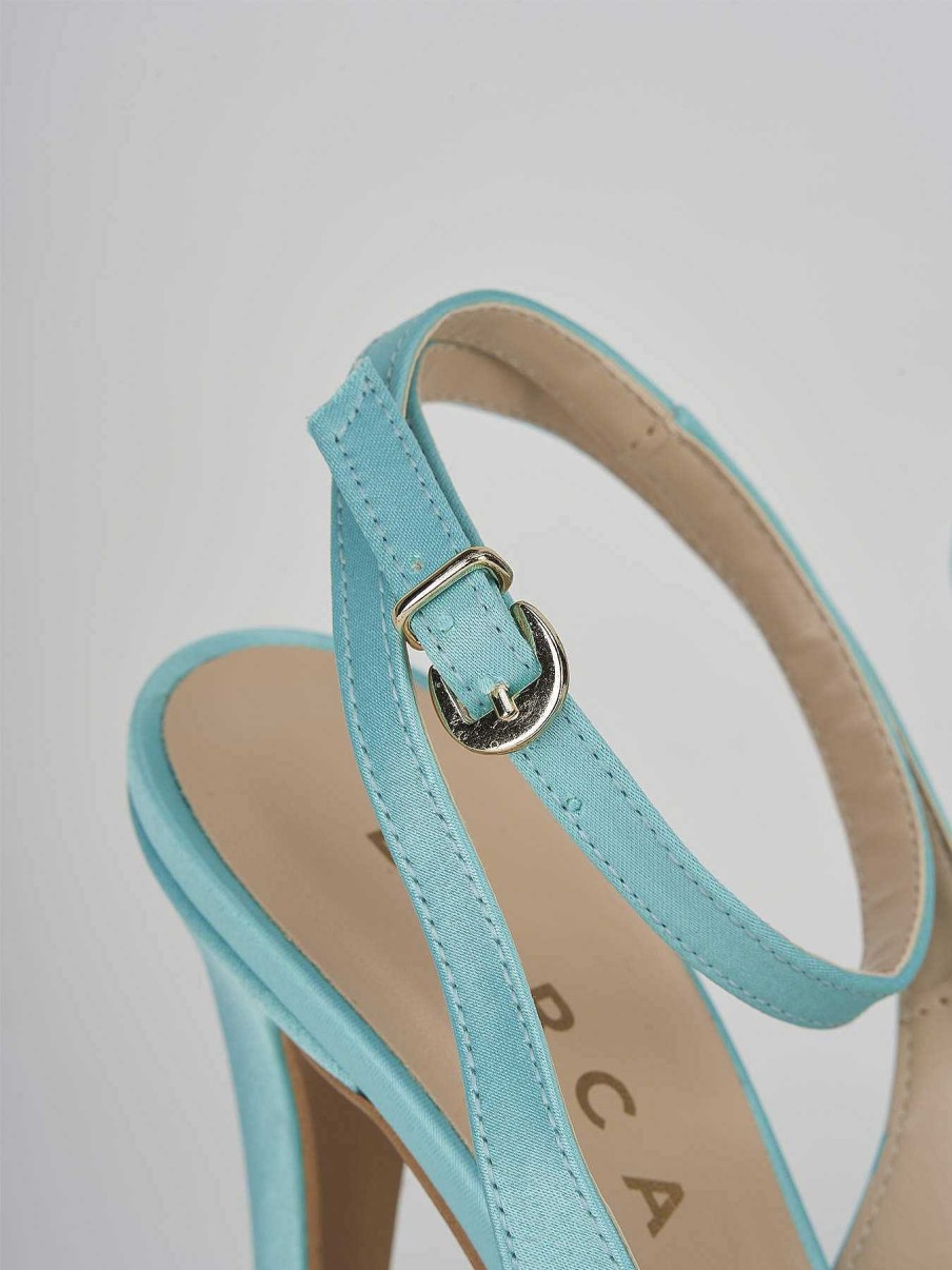 Donna Barca | Decollete Tacco 11 Cm In Raso Azzurro