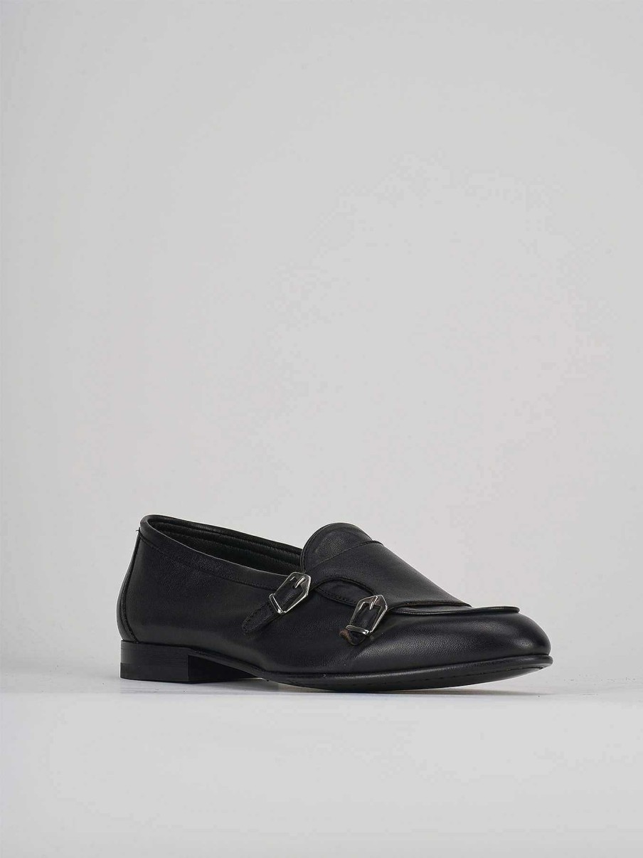 Uomo Barca | Mocassini Tacco 1 Cm In Pelle Nera