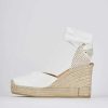 Donna Barca | Espadrillas Tacco 9 Cm In Raso Bianco