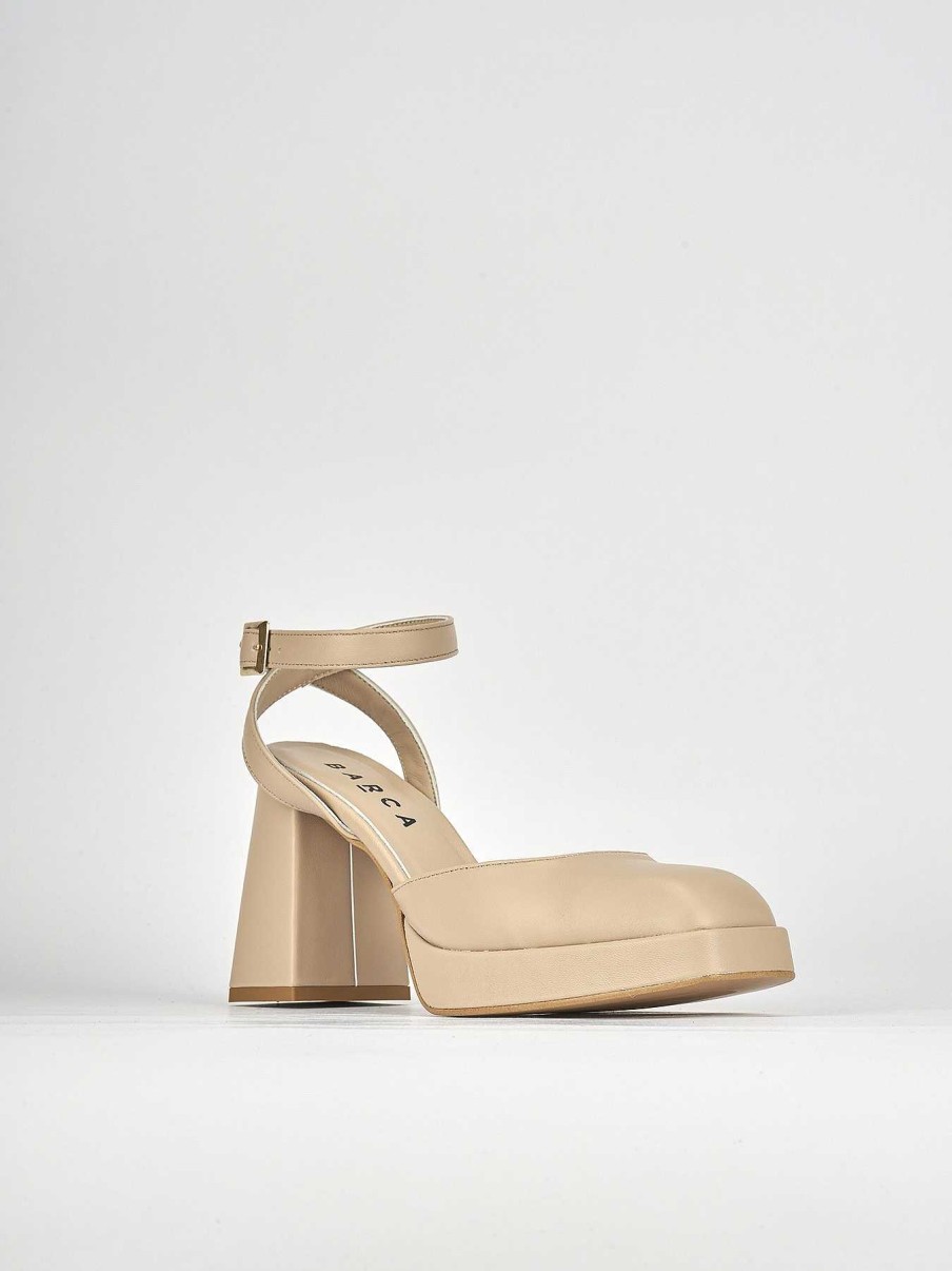 Donna Barca | Sandali Tacco Alto Tacco 9 Cm In Pelle Beige