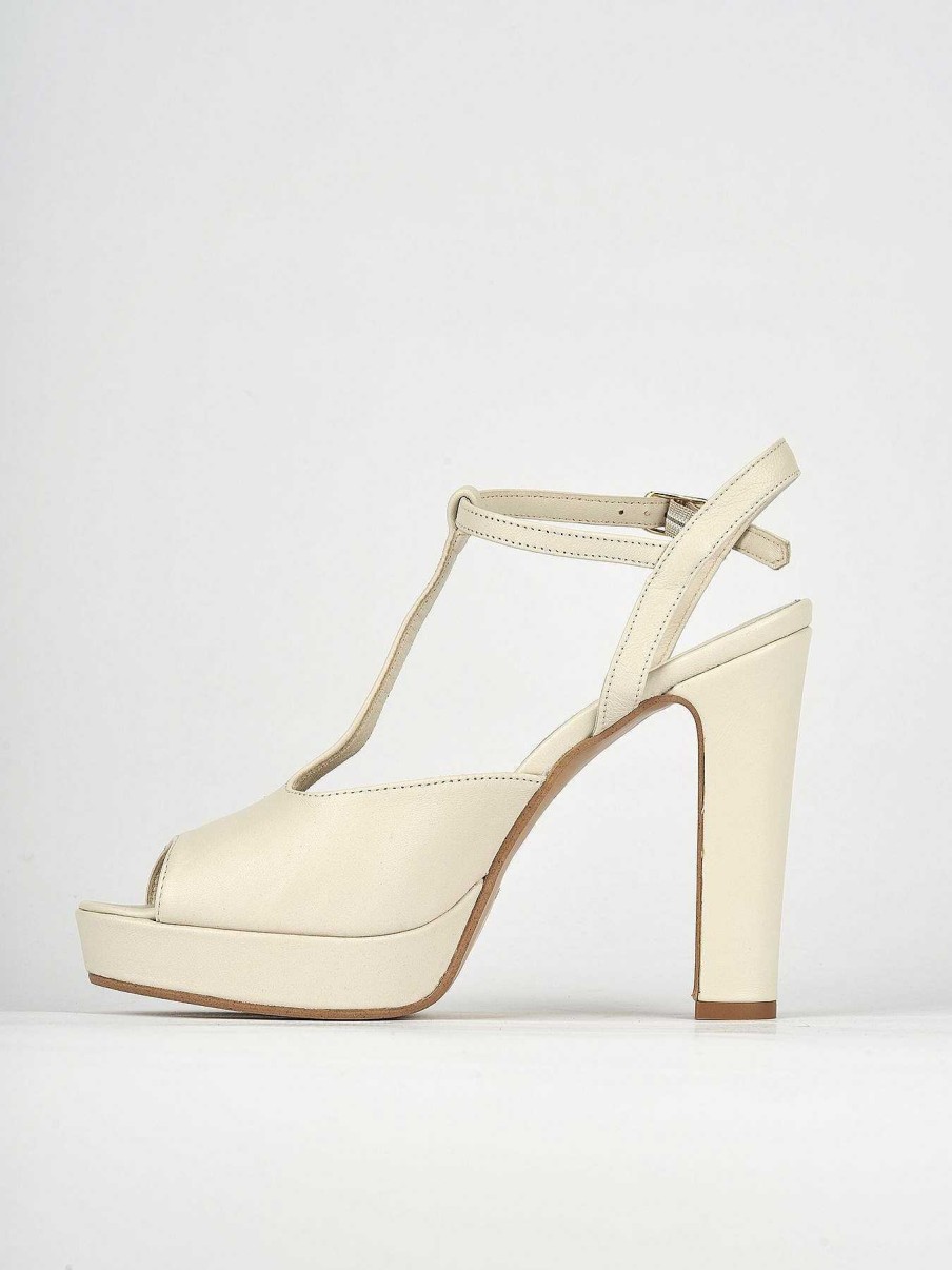 Donna Barca | Sandali Tacco Alto Tacco 11 Cm In Pelle Beige