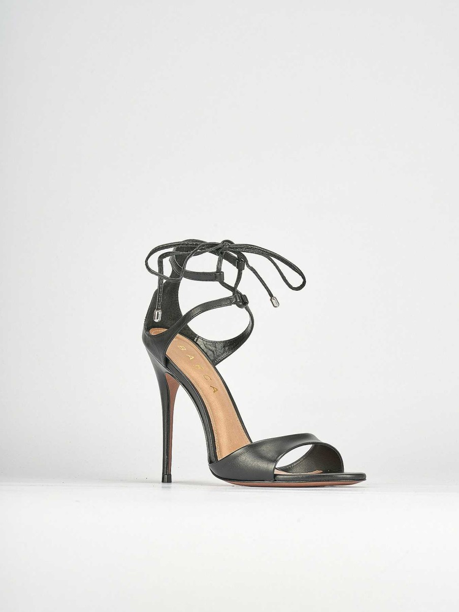 Donna Barca | Sandali Tacco Alto Tacco 12 Cm In Pelle Nera