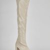 Donna Barca | Stivali Tacco Alto Tacco 9 Cm Vernice Beige