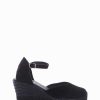 Donna Barca | Espadrillas Tacco 6 Cm In Camoscio Nero