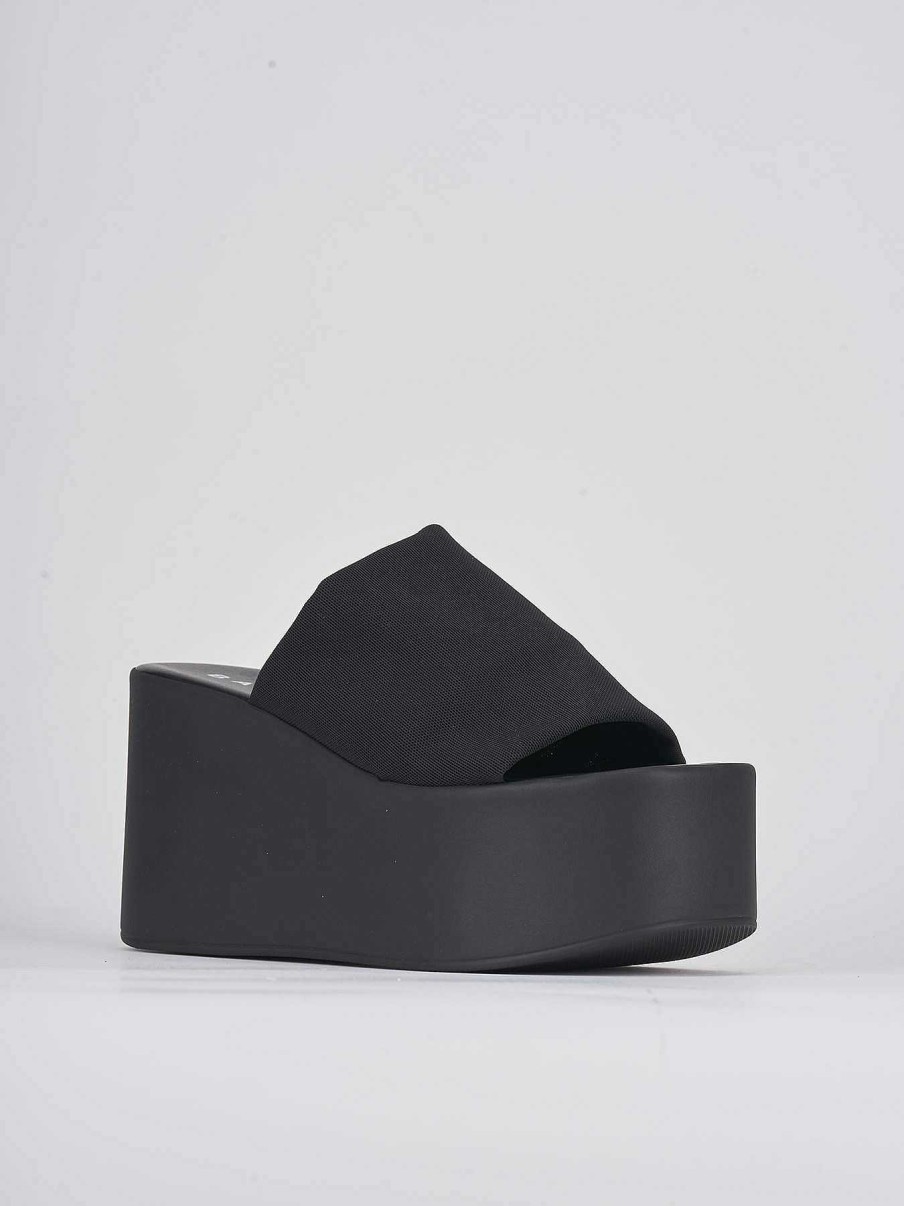 Donna Barca | Pantofole Tacco 9 Cm In Pelle Nera