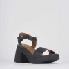 Donna Barca | Sandali Tacco Alto Tacco 7 Cm In Pelle Nera