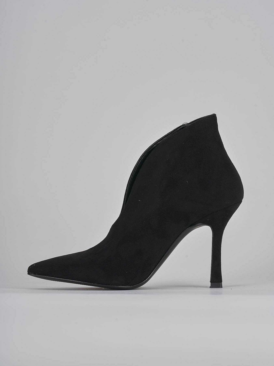 Donna Barca | Stivaletti Tacco Alto Tacco 7 Cm In Camoscio Nero