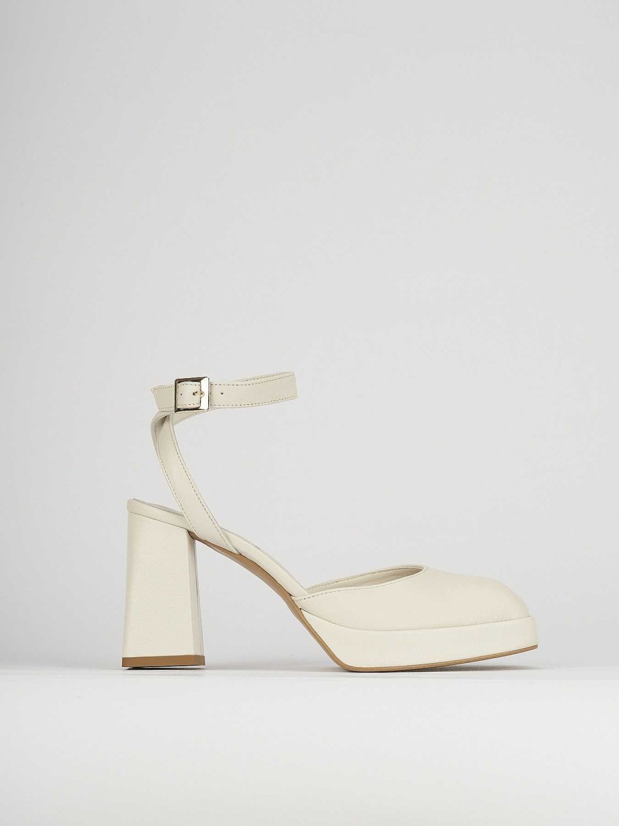 Donna Barca | Sandali Tacco Alto Tacco 9 Cm In Pelle Bianca