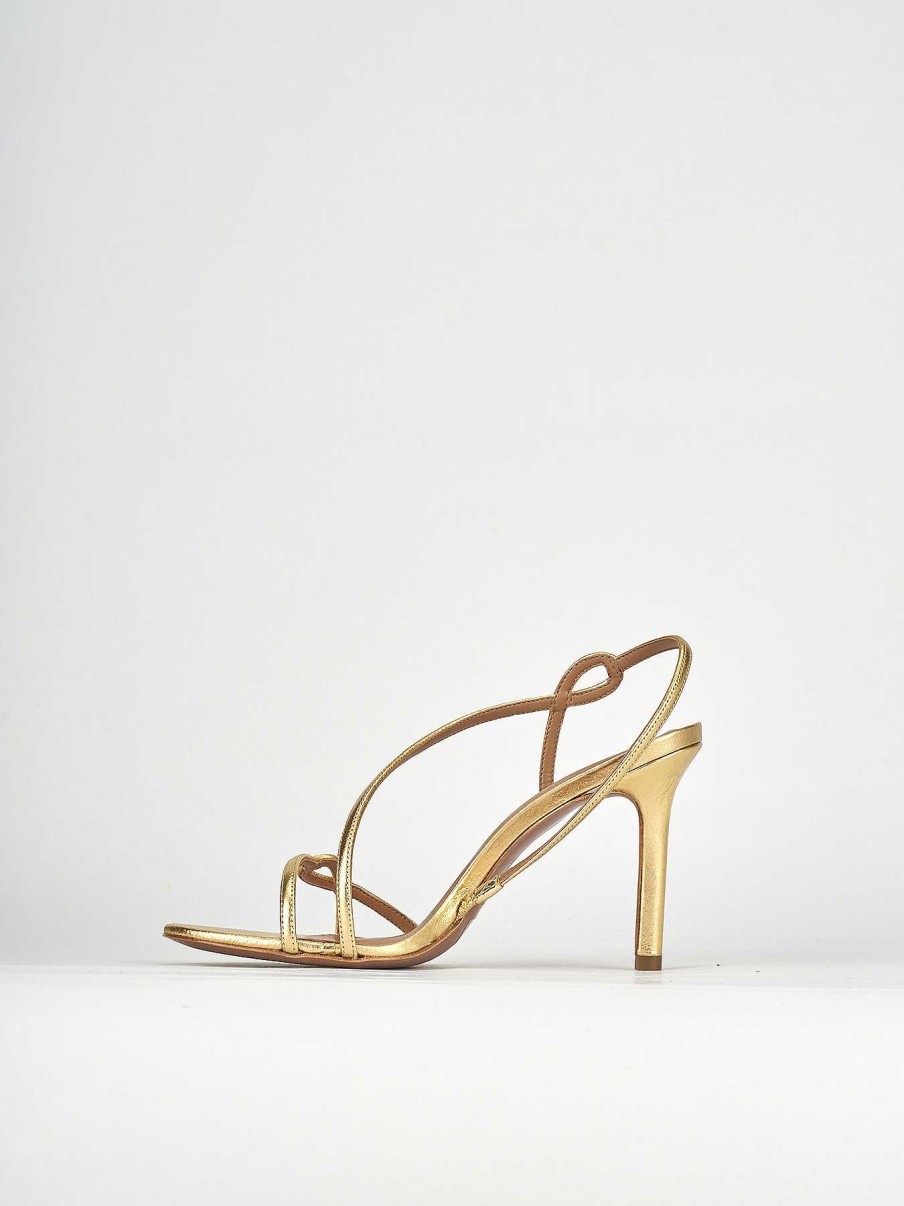 Donna Barca | Sandali Tacco Alto Tacco 9 Cm In Pelle Oro