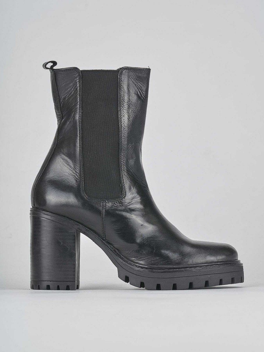 Donna Barca | Stivaletti Tacco Alto Tacco 7 Cm In Pelle Nera