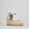 Donna Barca | Espadrillas Tacco 6 Cm In Camoscio Beige