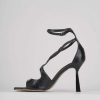 Donna Barca | Sandali Tacco Alto Tacco 9 Cm In Pelle Nera