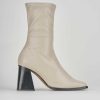 Donna Barca | Stivaletti Tacco Alto Tacco 7 Cm In Pelle Beige