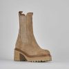 Donna Barca | Stivaletti Tacco Basso Tacco 4 Cm In Camoscio Beige