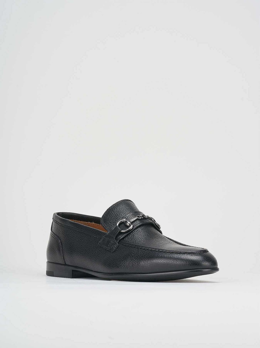 Uomo Barca | Mocassini Tacco 1 Cm In Pelle Nera