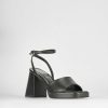 Donna Barca | Sandali Tacco Alto Tacco 7 Cm In Pelle Nera