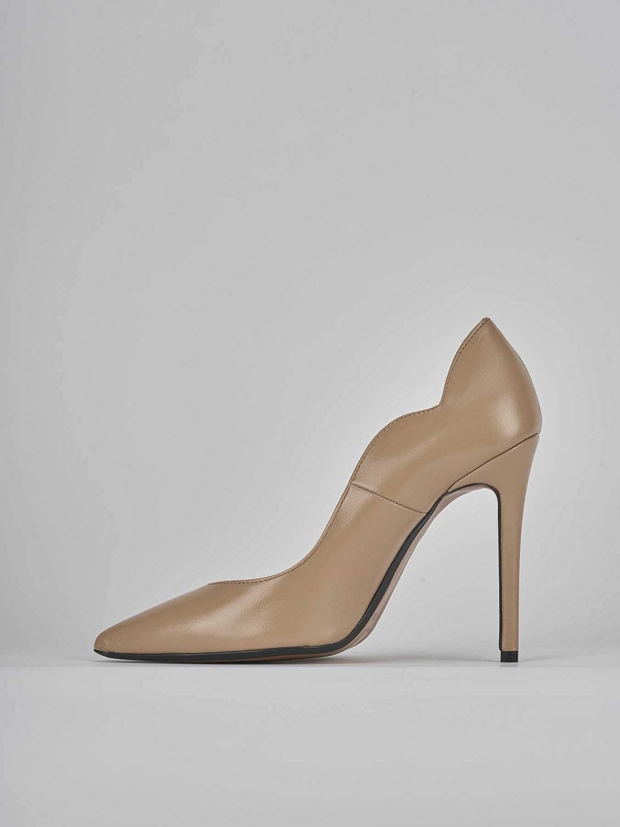 Donna Barca | Decollete Tacco 10 Cm In Pelle Marrone