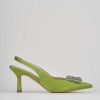 Donna Barca | Decollete Tacco 5 Cm In Raso Verde