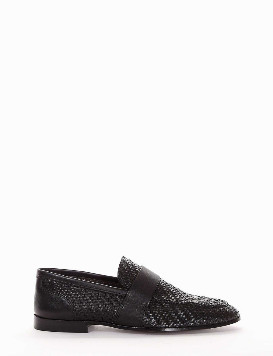 Uomo Barca | Mocassini Tacco 2 Cm In Pelle Nera