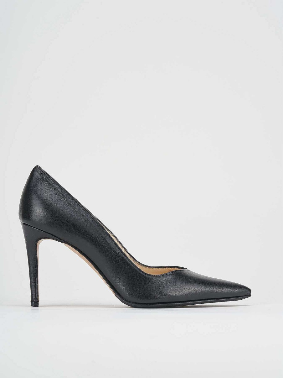 Donna Barca | Decollete Tacco 8 Cm In Pelle Nera