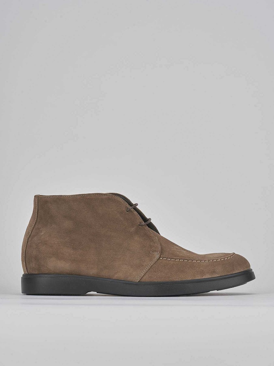 Uomo Barca | Stivaletto In Camoscio Beige