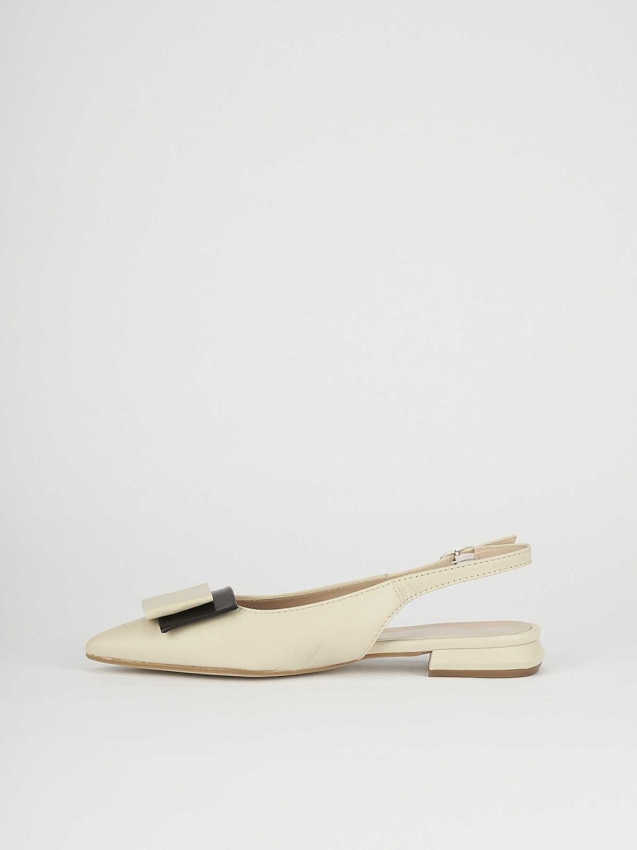 Donna Barca | Scarpe Basse Tacco 1 Cm In Pelle Beige