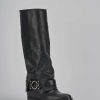 Donna Barca | Stivali Tacco 2Cm Pelle Nero