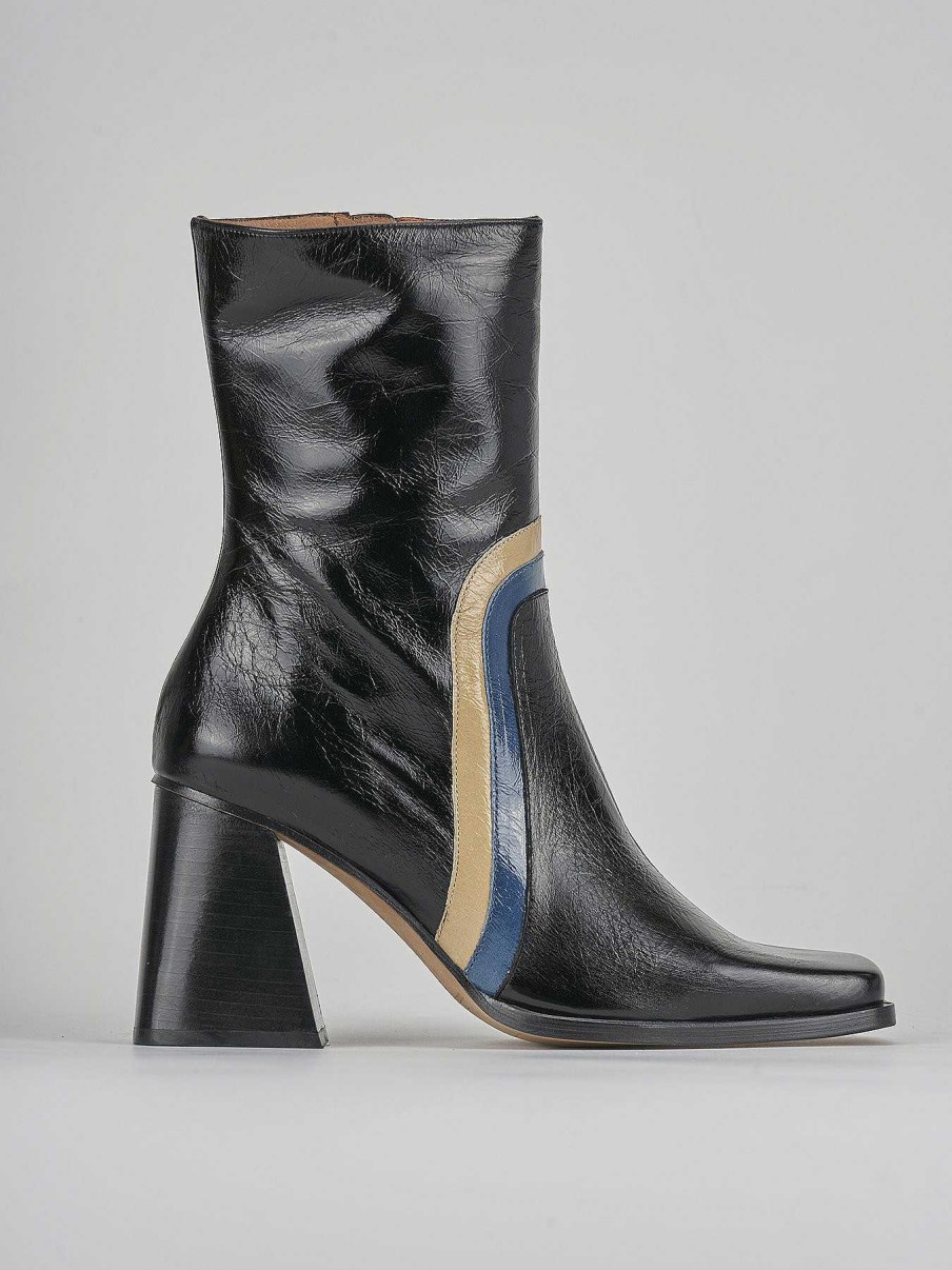 Donna Barca | Stivaletti Tacco Alto Tacco 7 Cm In Pelle Nera